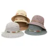 Colorful woven Korean-style sunshade baseball cap for adults, summer straw hat for women Item Picture